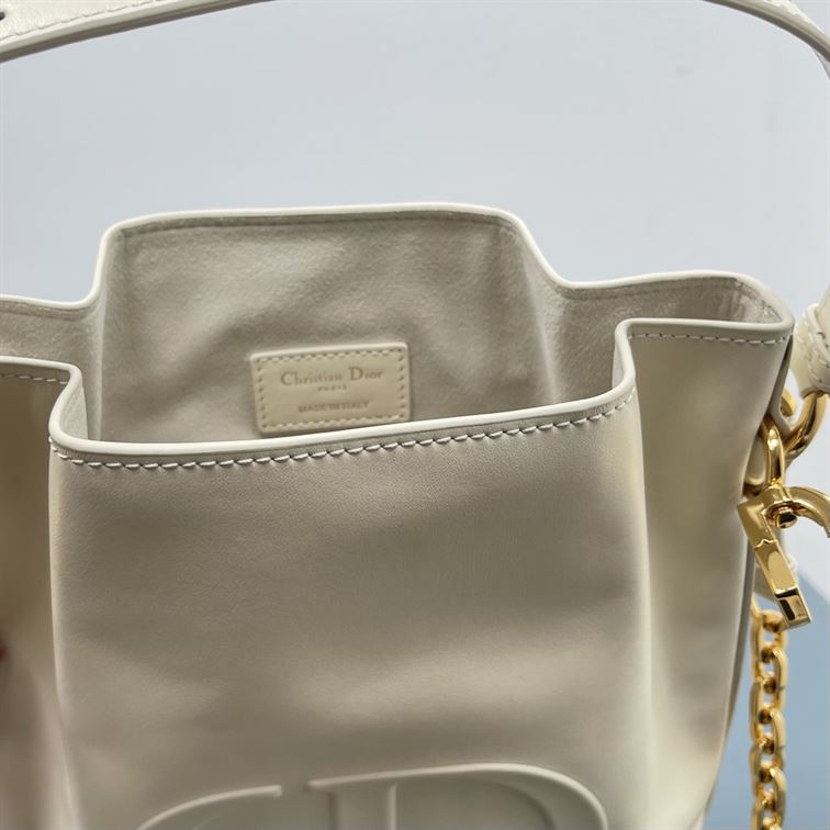 DIOR MEDIUM C EST DIOR BAG WHITE CD EMBOSSED CALFSKIN