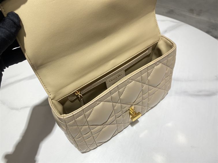 DIOR MEDIUM DIOR CARO BAG BEIGE QUILTED