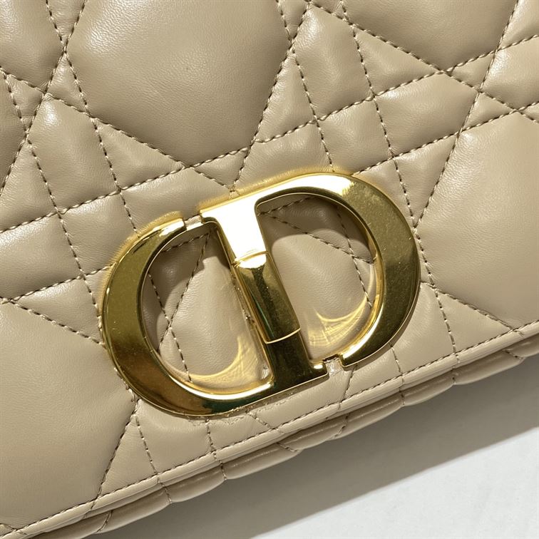 DIOR MEDIUM DIOR CARO BAG BEIGE QUILTED