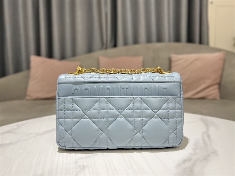 DIOR MEDIUM DIOR CARO BAG BLUE QUILTED