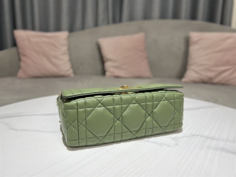 DIOR MEDIUM DIOR CARO BAG GREEN QUILTED