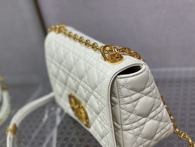 DIOR MEDIUM DIOR CARO BAG IVORY SUPPLE CANNAGE CALFSKIN