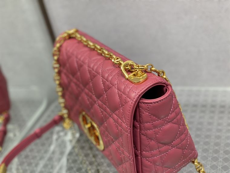 DIOR MEDIUM DIOR CARO BAG PINK SUPPLE CANNAGE CALFSKIN