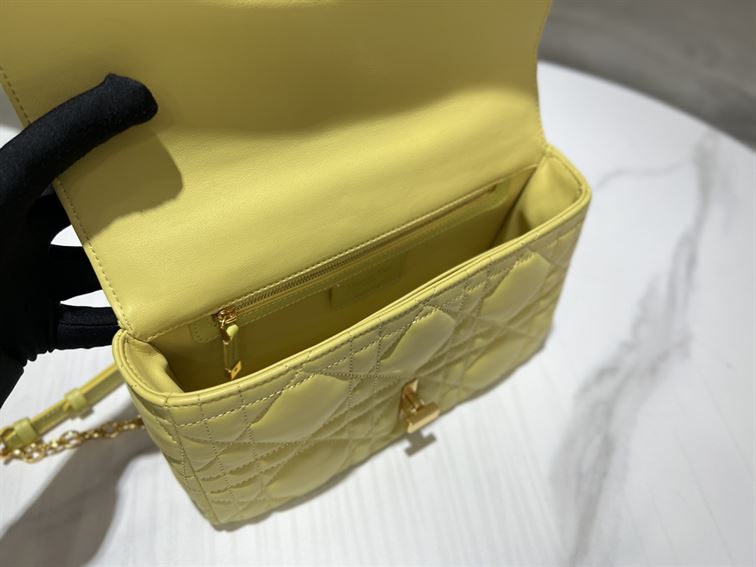 DIOR MEDIUM DIOR CARO BAG YELLOW QUILTED