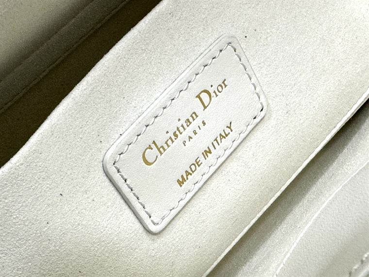 DIOR MEDIUM LADY D-JOY BAG LATTE QUILTED EFFEC