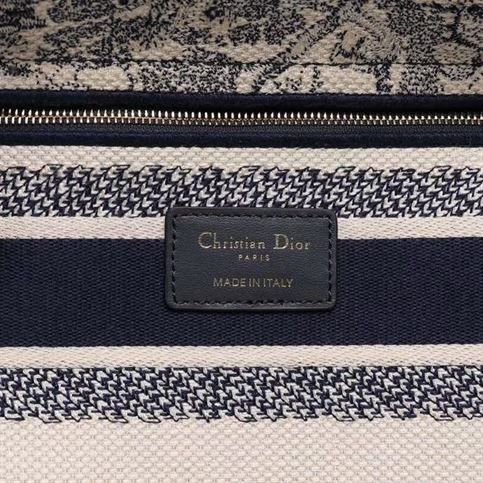 DIOR MEDIUM LADY D-LITE BAG BLUE TOILE