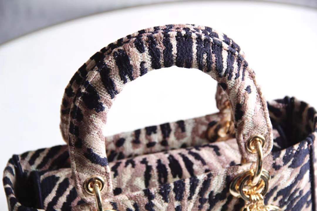 DIOR MEDIUM LADY D-LITE BAG IN MULTICOLOR TIE EMBROIDERY