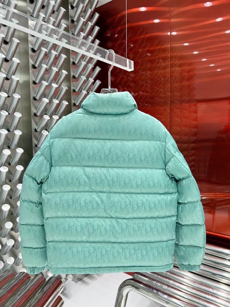 DIOR OBLIQUE DOWN JACKET SEA GREEN TECHNICAL JACQUARD - DRC004