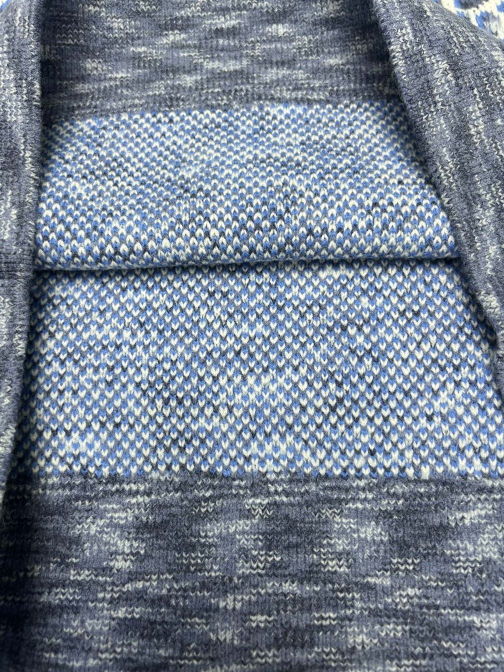 DIOR OBLIQUE SLEEVELESS SWEATER BLUE WOOL JACQUARD - DOS021