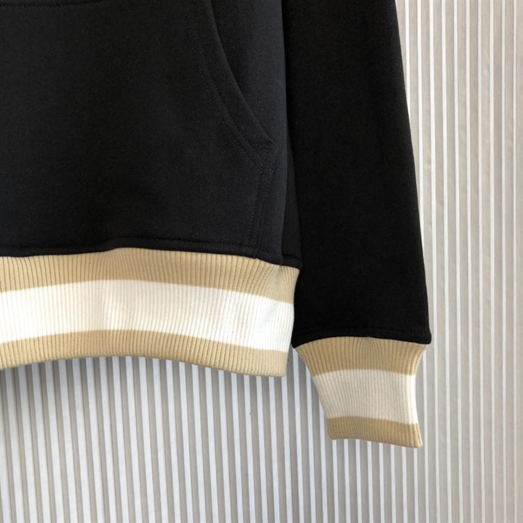 DIOR OVERSIZED HOODED SWEATSHIRT LIGHT BLACK ORGANIC COTTON FLEECE