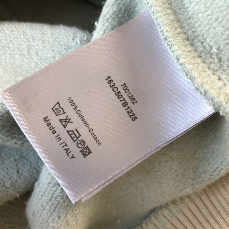 DIOR OVERSIZED HOODED SWEATSHIRT LIGHT GREEN ORGANIC COTTON FLEECE