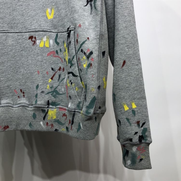 DIOR OVERSIZED SWEATSHIRT WHITE COTTON FLEECE WITH PAINT PRINT