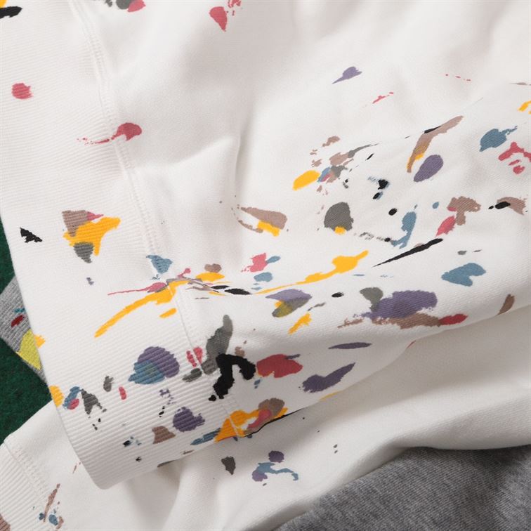 DIOR OVERSIZED SWEATSHIRT WHITE COTTON FLEECE WITH PAINT PRINT - DOS015