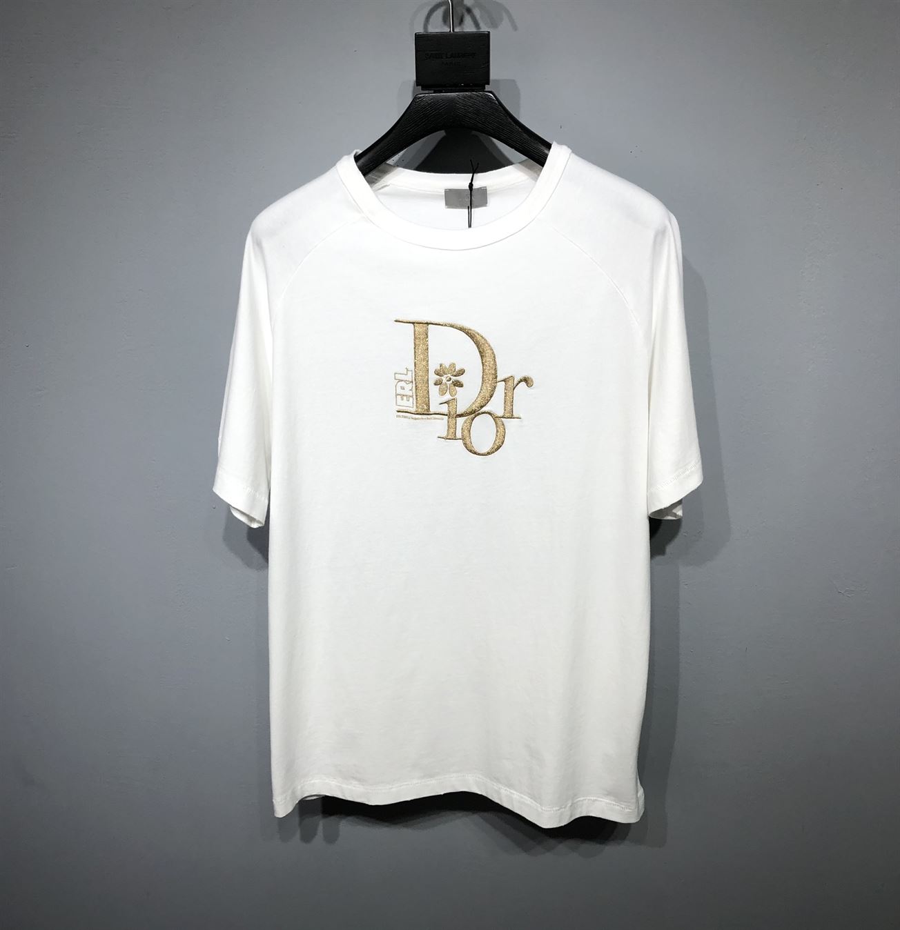 DIOR RELAXED-FIT DIOR BY ERL T-SHIRT WHITE SLUB COTTON JERSEY - DOT021