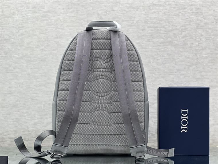 DIOR RIDER BACKPACK GRAY GRAINED CALFSKIN WTIH "CHRISTIAN DIOR 1947" SIGNATURE - DIO023