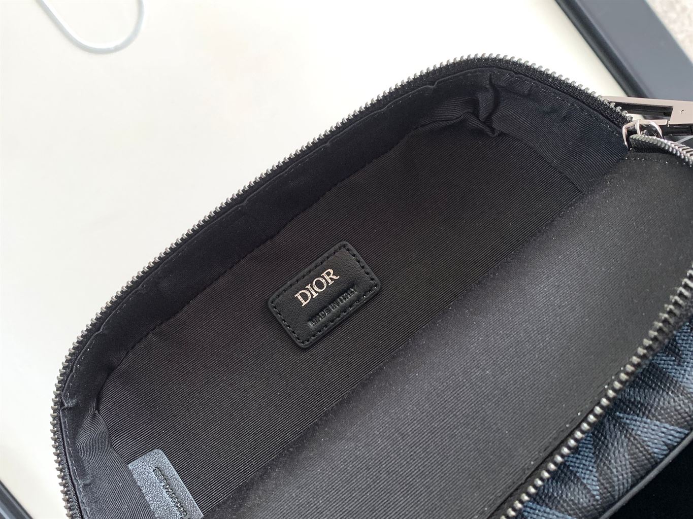 DIOR SAFARI BAG WITH STRAP BLACK CD DIAMOND CANVAS - DIO050