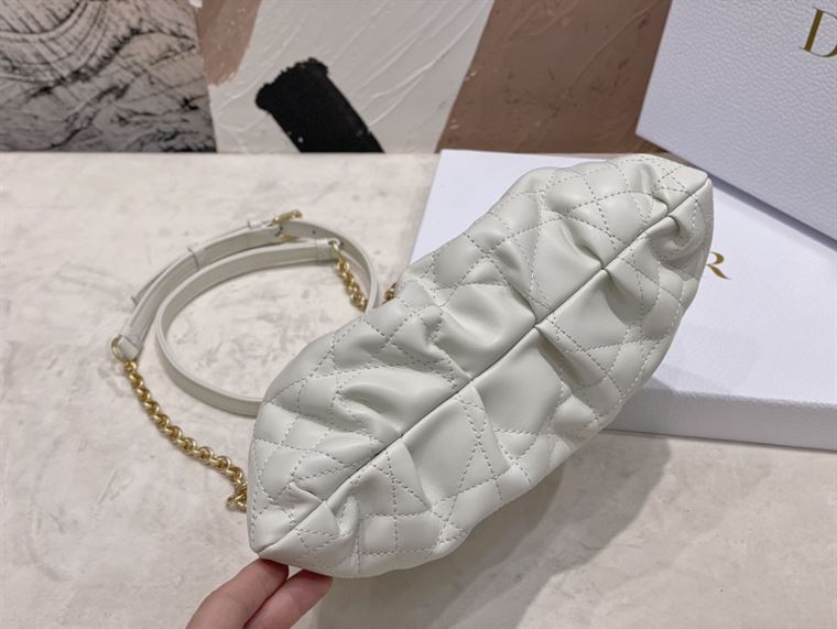 DIOR SMALL DIOR AMMI BAG WHITE SUPPLE MACROCANNAGE LAMBSKIN