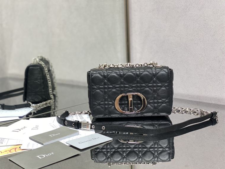 DIOR SMALL DIOR CARO BAG BLACK SUPPLE CANNAGE