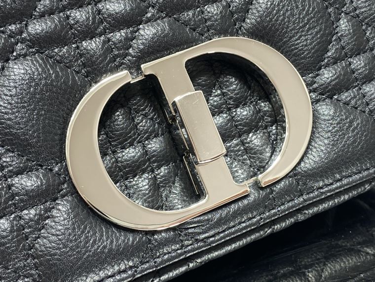 DIOR SMALL DIOR CARO BAG BLACK SUPPLE CANNAGE