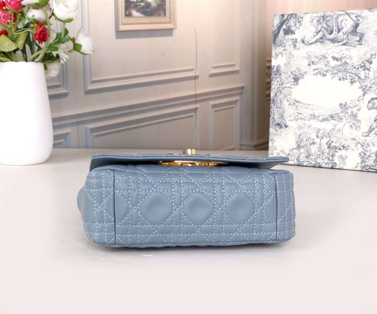 DIOR SMALL DIOR CARO BAG BLUE SUPPLE CANNAGE