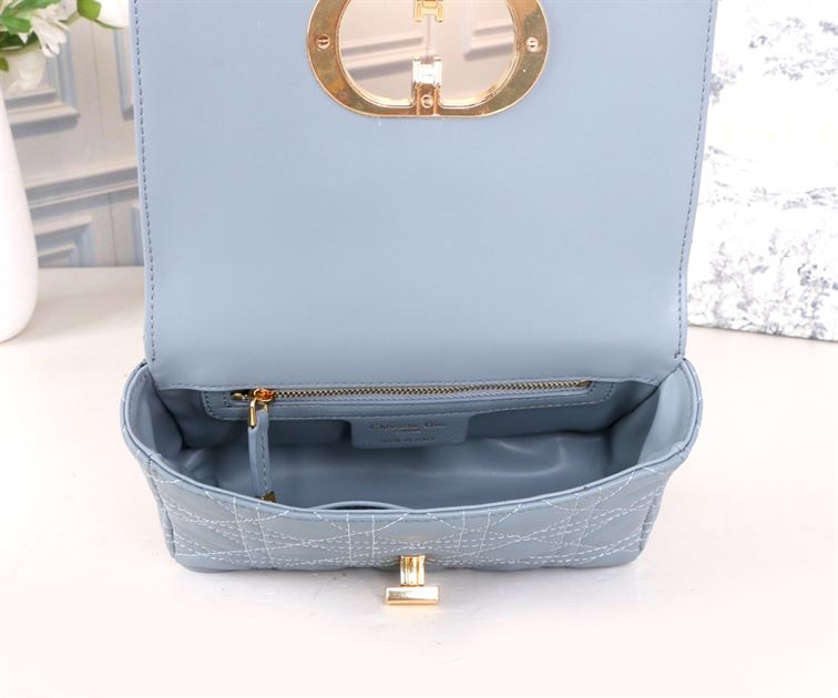 DIOR SMALL DIOR CARO BAG BLUE SUPPLE CANNAGE