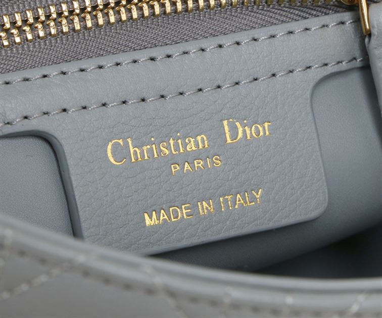 DIOR SMALL DIOR CARO BAG ETHEREAL GRAY SUPPLE