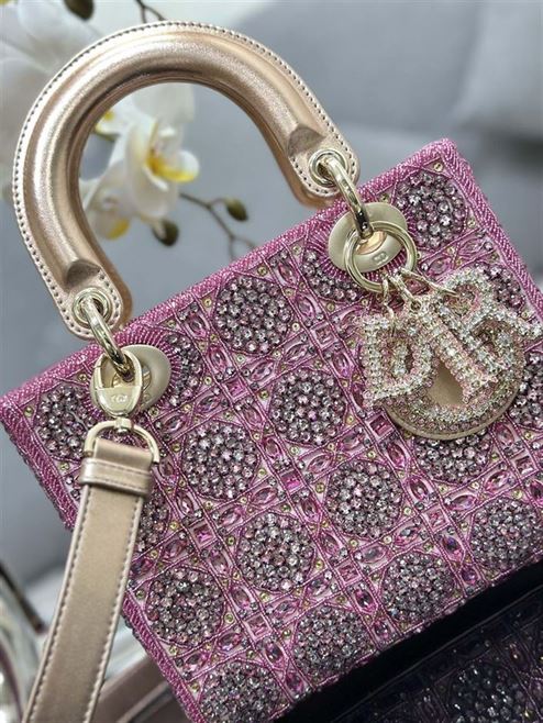 DIOR SMALL LADY DIOR PINK BAG