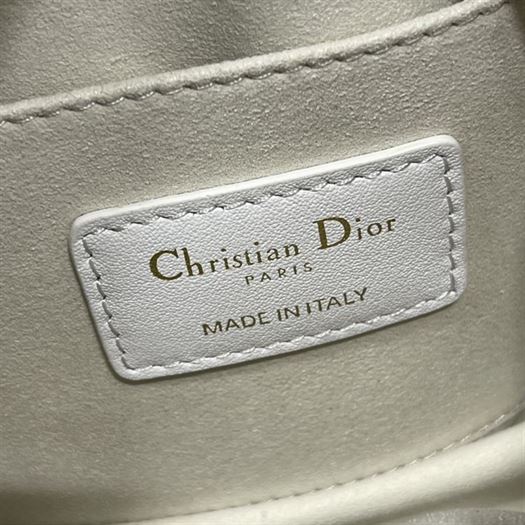 DIOR VIBE ZIP BOWLING MICRO BAG WHITE CALFSKIN