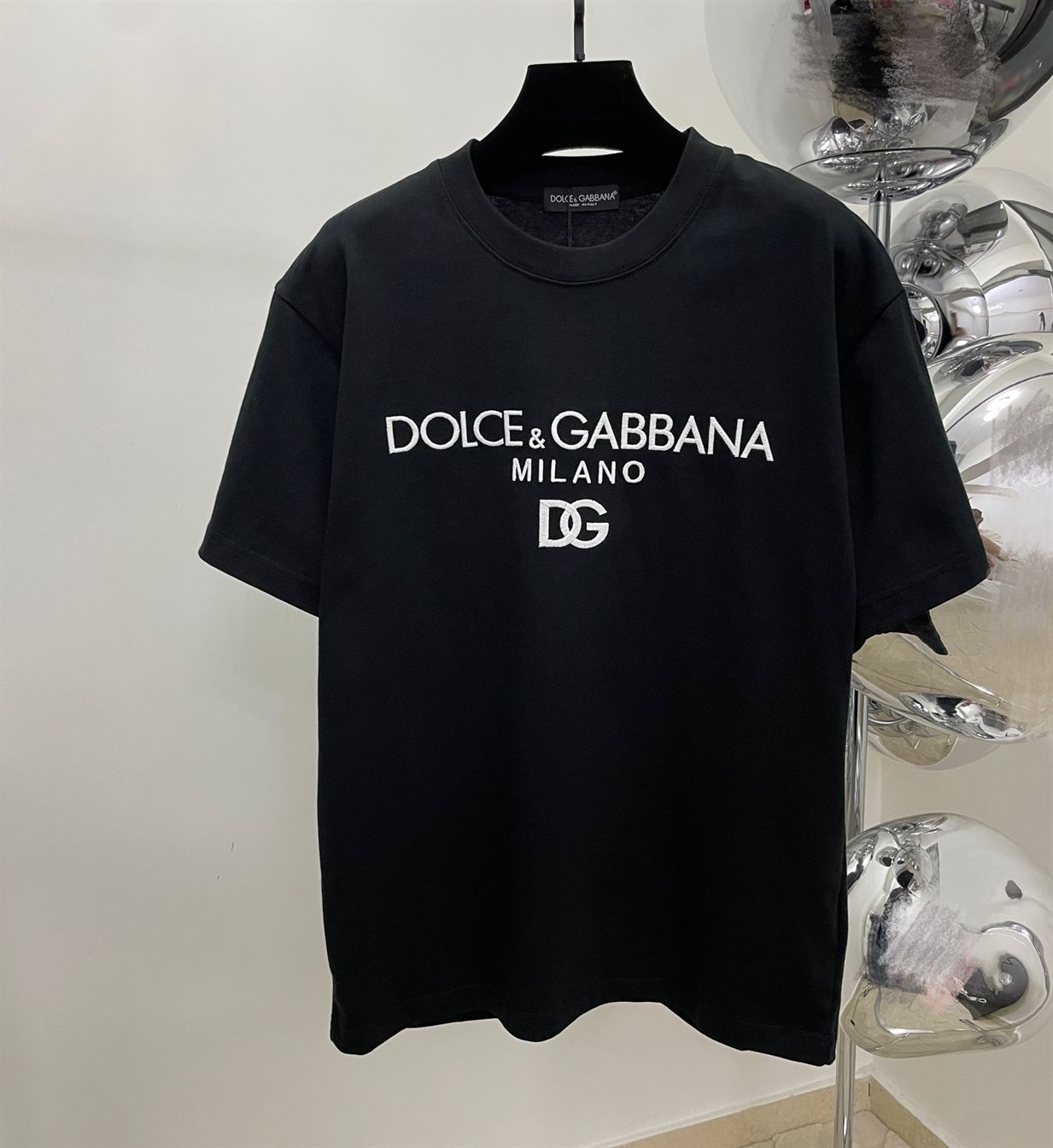 DOLCE &GABBANA COTTON T-SHIRT WITH DG EMBROIDERY - DT009