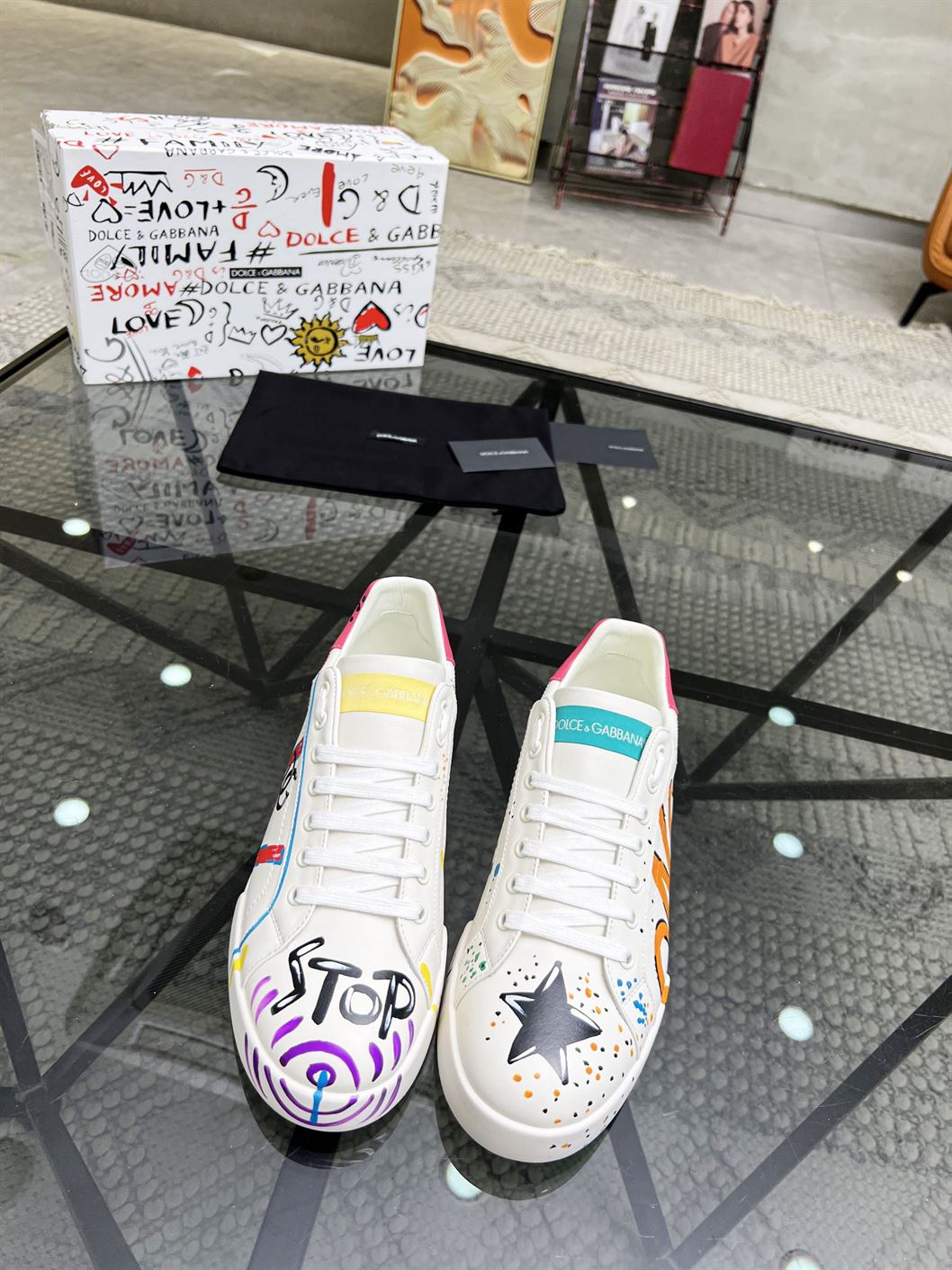 DOLCE & GABBANA LIMITED EDITION PORTOFINO GRAFFITI SNEAKERS – DG020