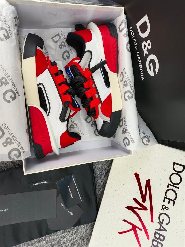 DOLCE & GABBANA MIXED-MATERIAL PORTOFINO SNEAKERS IN MULTICOLOR – DG039