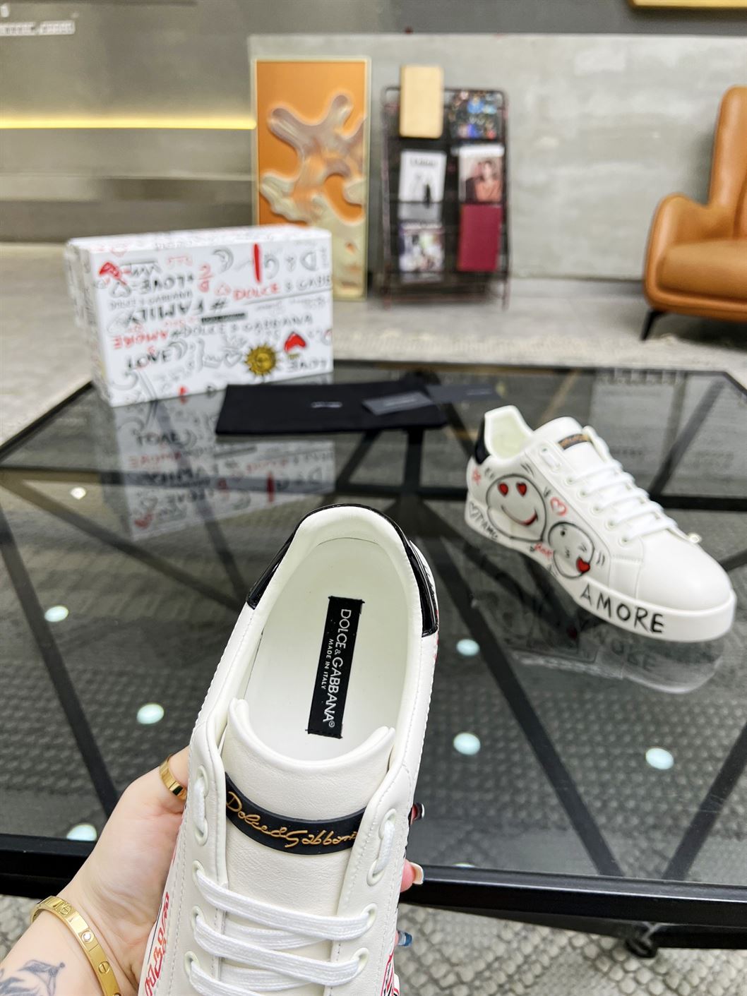 DOLCE & GABBANA PORTOFINO CUORE SNEAKERS MULTICOLOR – DG021