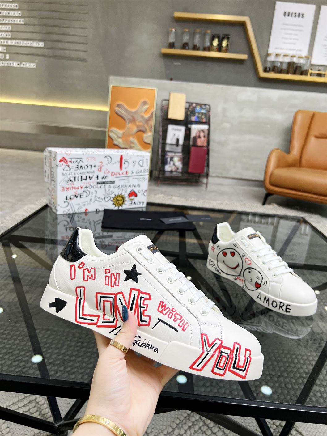 DOLCE & GABBANA PORTOFINO CUORE SNEAKERS MULTICOLOR – DG021