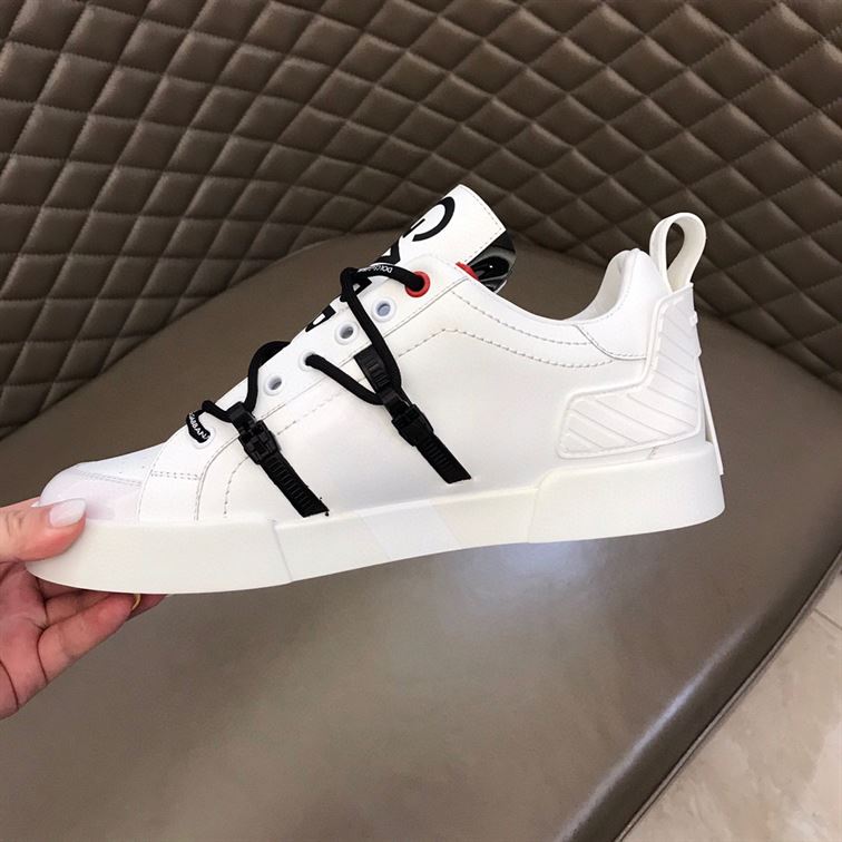 DOLCE & GABBANA PORTOFINO SNEAKER IN CALFSKIN AND PATENT LEATHER – DG031