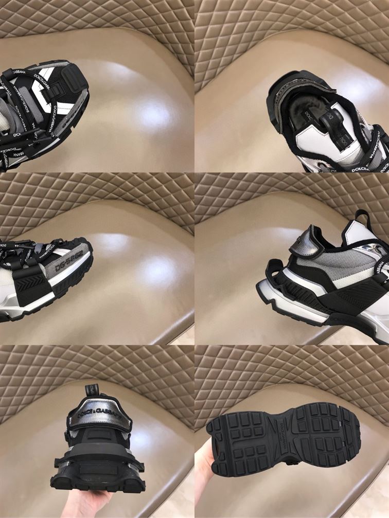 DOLCE & GABBANA SPACE LOW-TOP SNEAKERS IN BLACK AND GREY – DG013