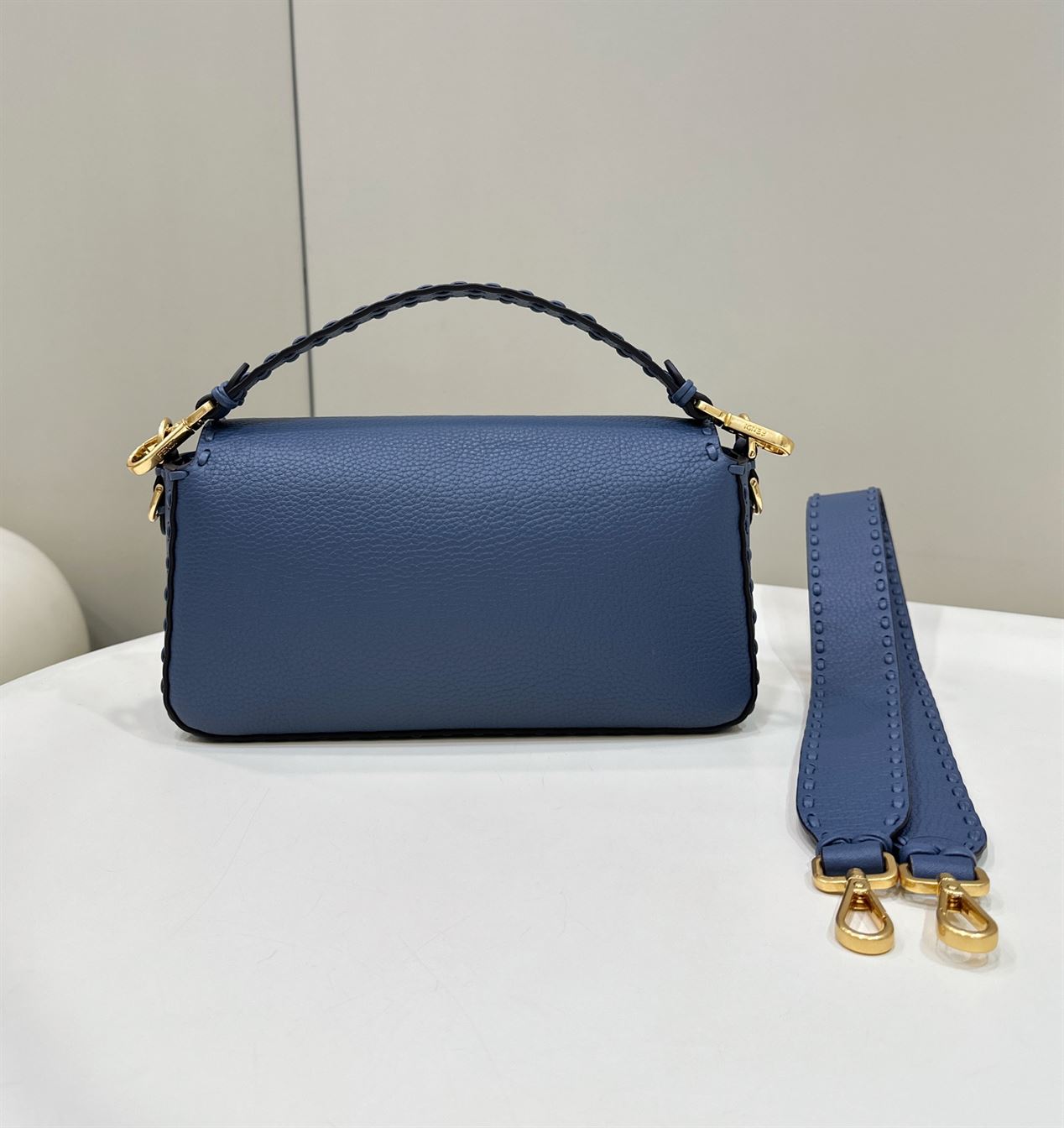 FENDI BAGUETTE BLUE SELLERIA BAG