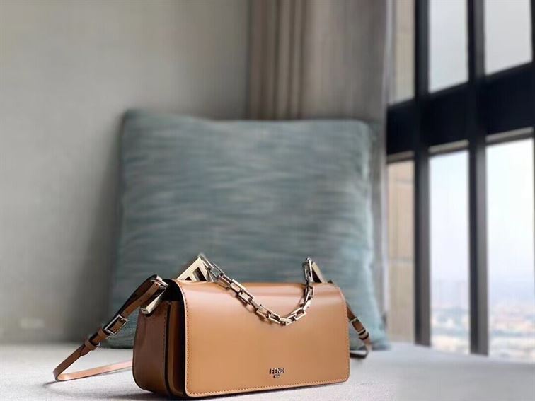 FENDI FIRST SIGHT BROWN LEATHER MINI BAG