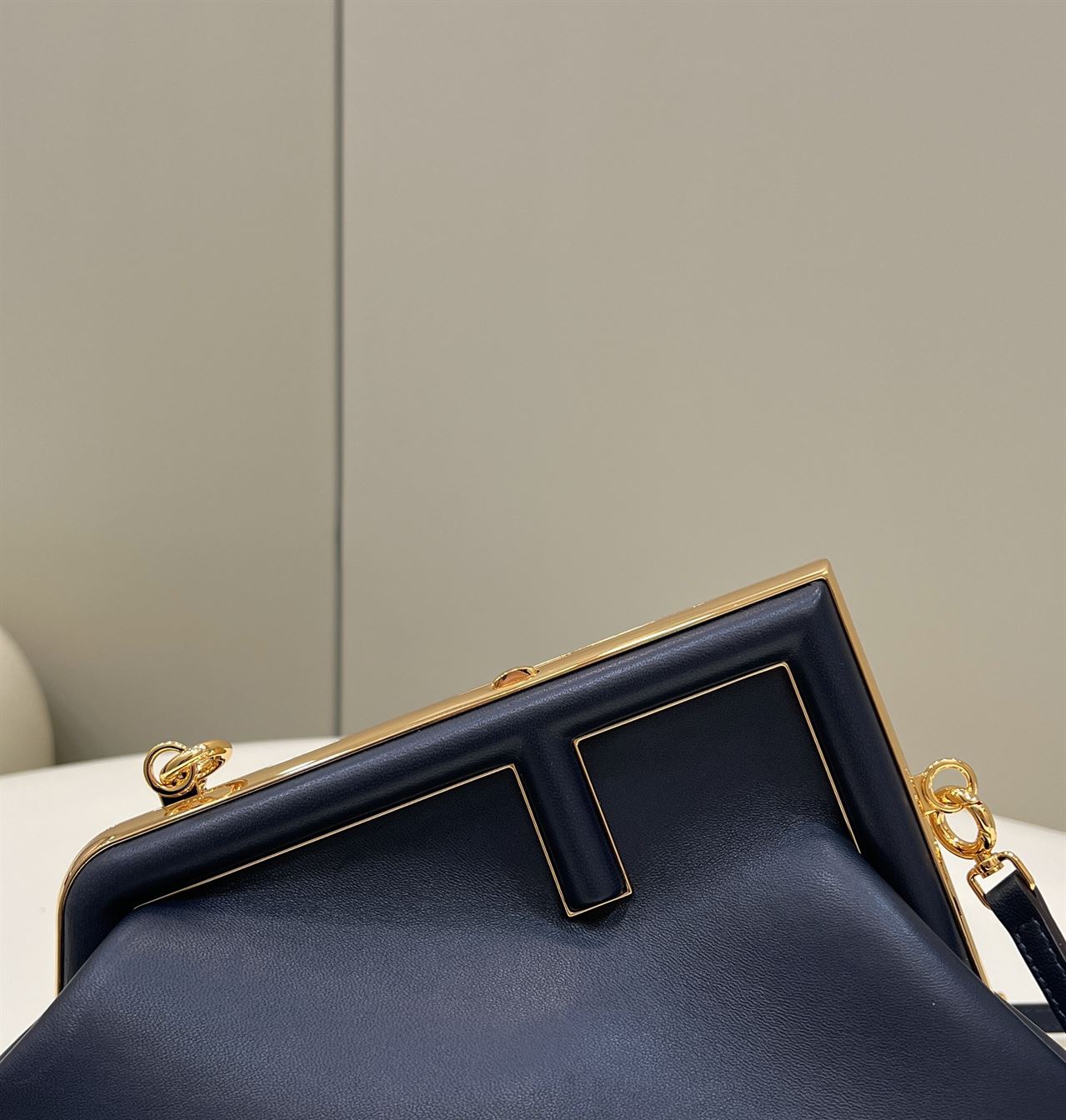 FENDI FIRST SMALL BLACK LEATHER BAG