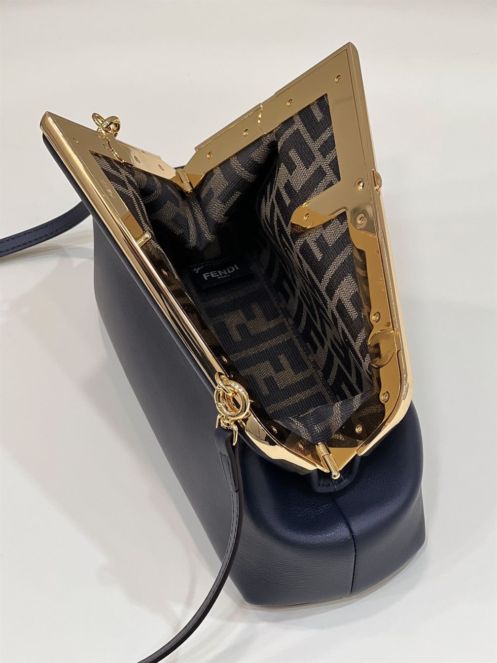 FENDI FIRST SMALL BLACK LEATHER BAG