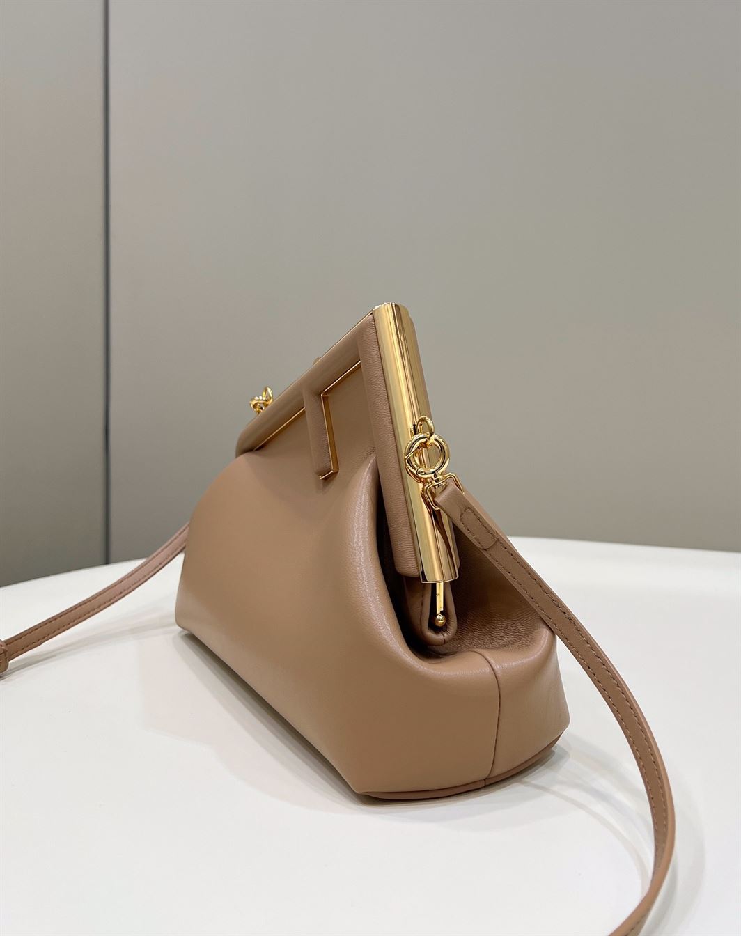 FENDI FIRST SMALL BROWN LEATHER BAG