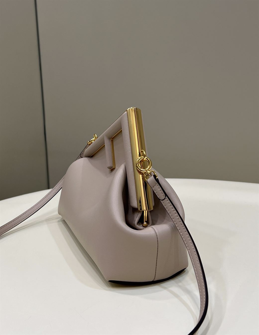 FENDI FIRST SMALL DOVE GREY LEATHER BAG