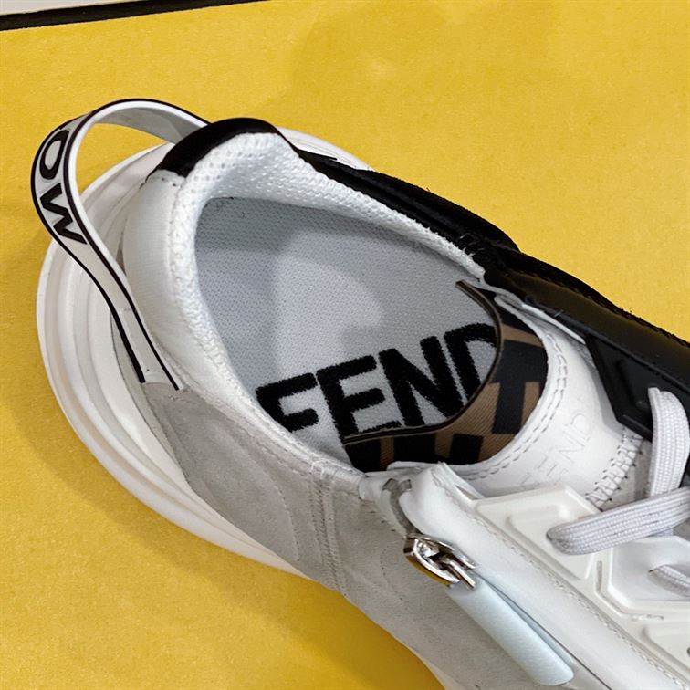 FENDI FLOW BICOLOR SUEDE LOW-TOP SNEAKERS - FDS006