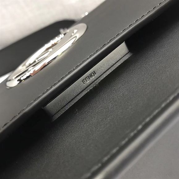 FENDI KAN I CALFSKIN LEATHER SHOULDER BAG