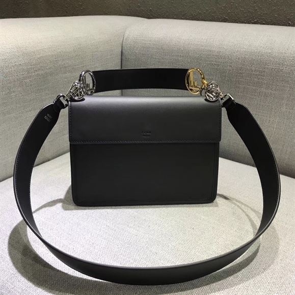 FENDI KAN I CALFSKIN LEATHER SHOULDER BAG