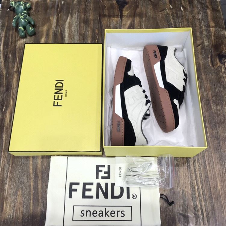 FENDI MATCH LOW-TOP SNEAKERS IN BLACK SUEDE - FDS005