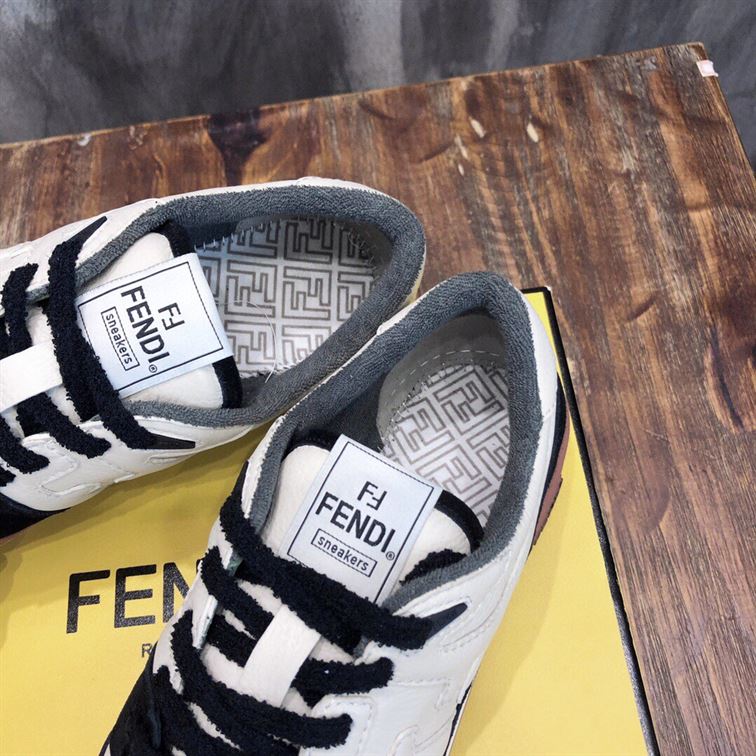 FENDI MATCH LOW-TOP SNEAKERS IN BLACK SUEDE - FDS005