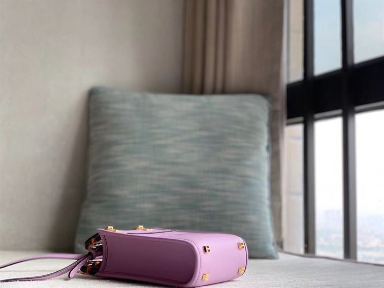 FENDI MINI SUNSHINE SHOPPER LILAC LEATHER MINI BAG