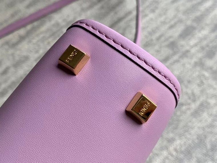 FENDI MINI SUNSHINE SHOPPER LILAC LEATHER MINI BAG