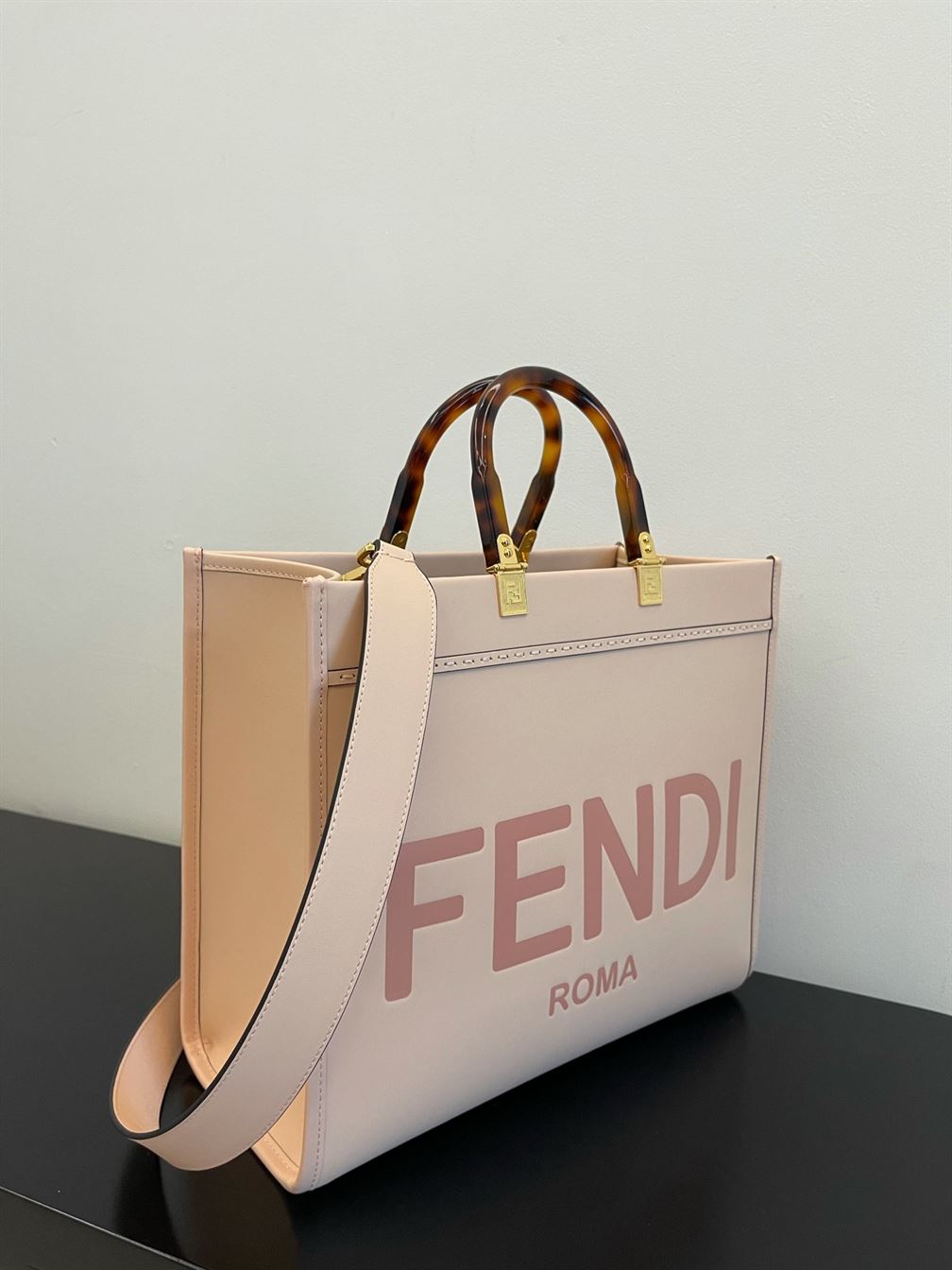 FENDI SUNSHINE MEDIUM PALE PINK LEATHER