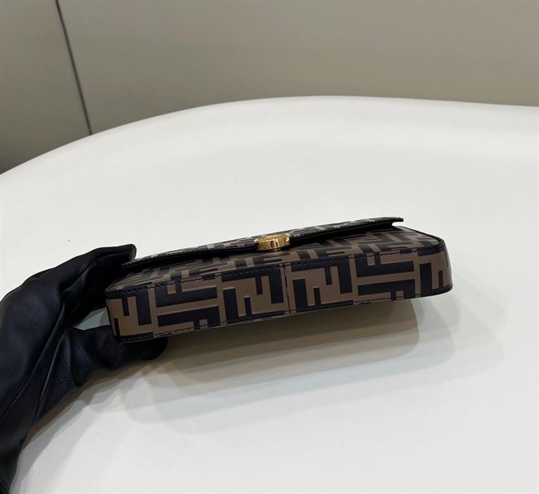 FENDI WALLET ON CHAIN WITH POUCHES BROWN